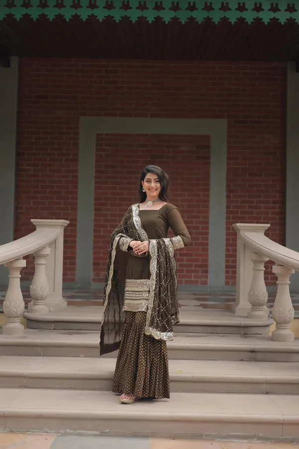 Premium_Faux_Georgette_Sequins_Embroidered_Kurti_Sharara_Dupatta_Set