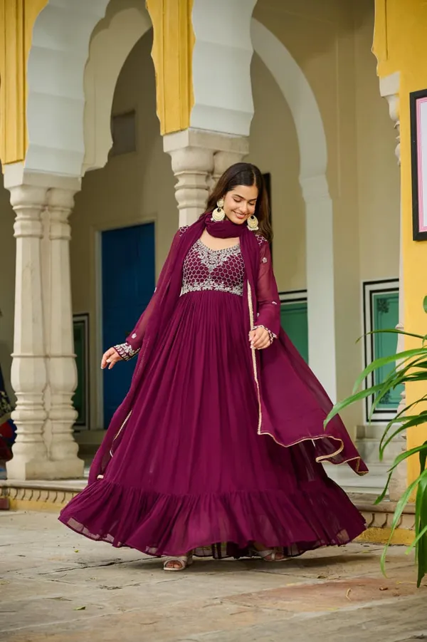 Premium_Faux_Blooming_7_Meter_Flair_Beads_Embroidered_Gown_With_Dupatta