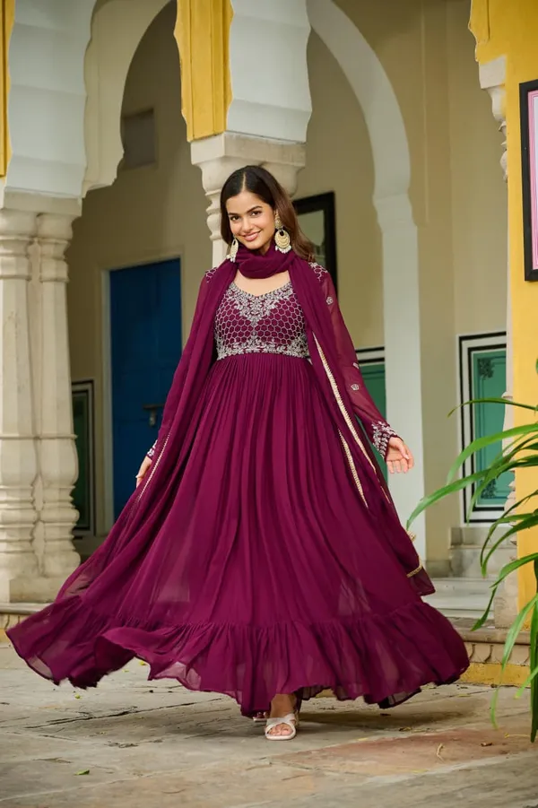 Premium_Faux_Blooming_7_Meter_Flair_Beads_Embroidered_Gown_With_Dupatta