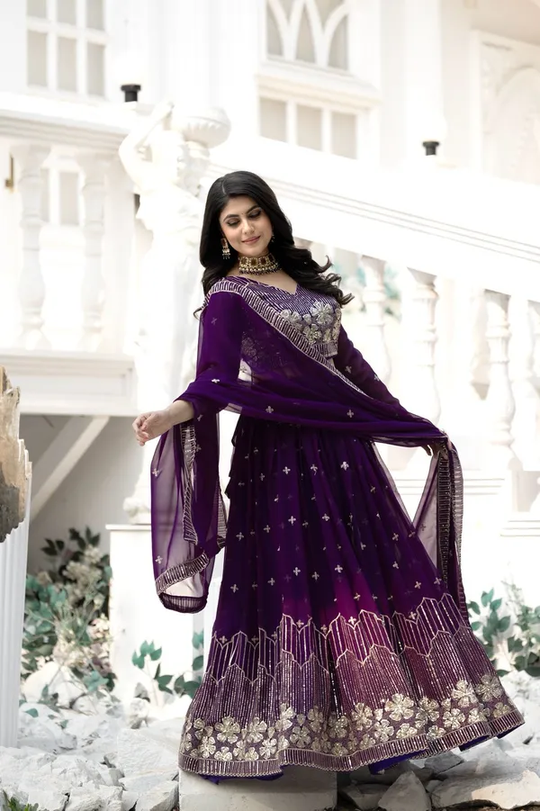 Premium_Festive_Sequins_Embroidered_Faux_Georgette_Lehenga_Choli_Set