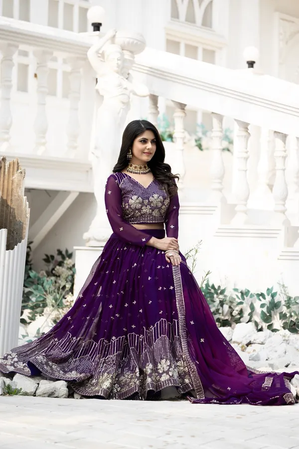Premium_Festive_Sequins_Embroidered_Faux_Georgette_Lehenga_Choli_Set