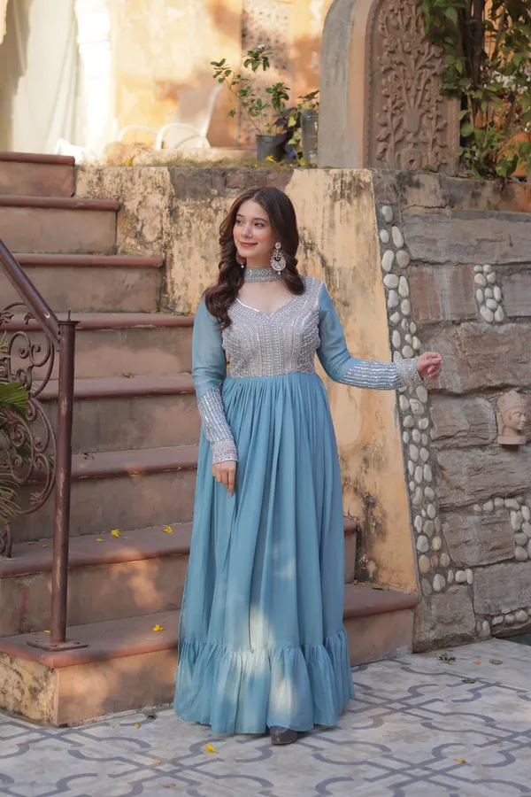 Royal_Star_Georgette_Beads_Sequins_Designer_Anarkali_Gown_With_Dupatta