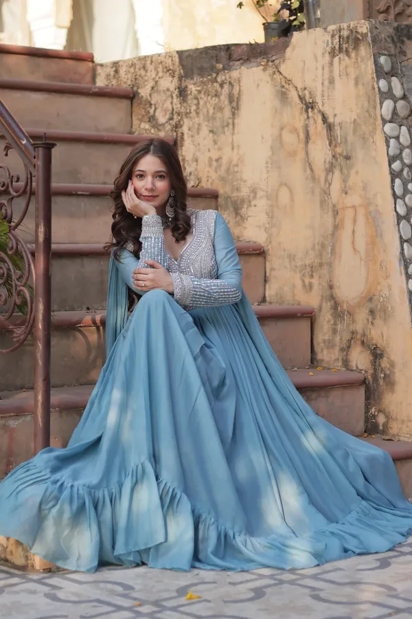 Royal_Star_Georgette_Beads_Sequins_Designer_Anarkali_Gown_With_Dupatta