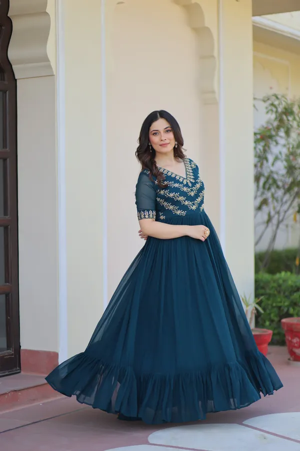 Green_Sequins_Multithread_Embroidered_Faux_Blooming_Designer_Gown