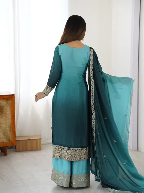 Premium_Shaded_Chinon_Silk_Designer_Kurta_Palazzo_With_Dupatta_Set