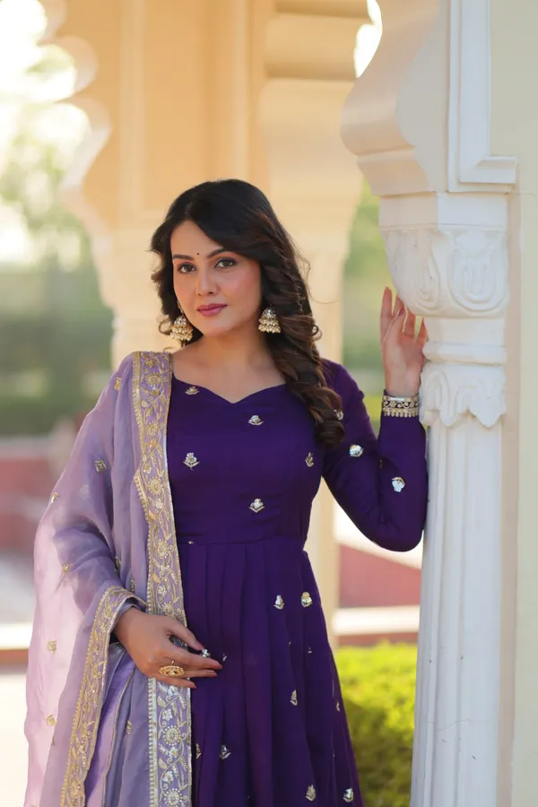 Purple_Georgette_Zari_Sequins_Premium_Designer_Gown_With_Fendi_Dupatta