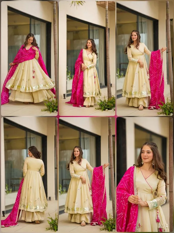 Premium_Handmade_Chinon_Anarkali_With_Plazzo_&_Bandhani_Dupatta