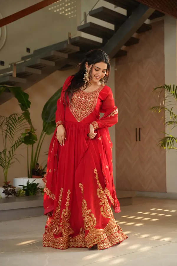 Premium_Faux_Blooming_Embroidered_Zari_Sequins_Gown_With_Dupatta_Heavy_Flair_Designer