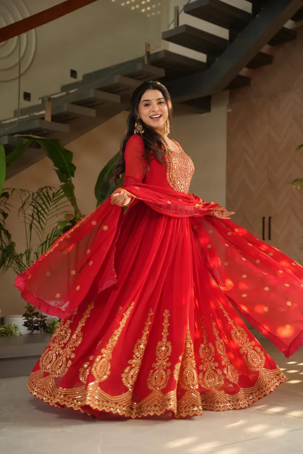 Premium_Faux_Blooming_Embroidered_Zari_Sequins_Gown_With_Dupatta_Heavy_Flair_Designer