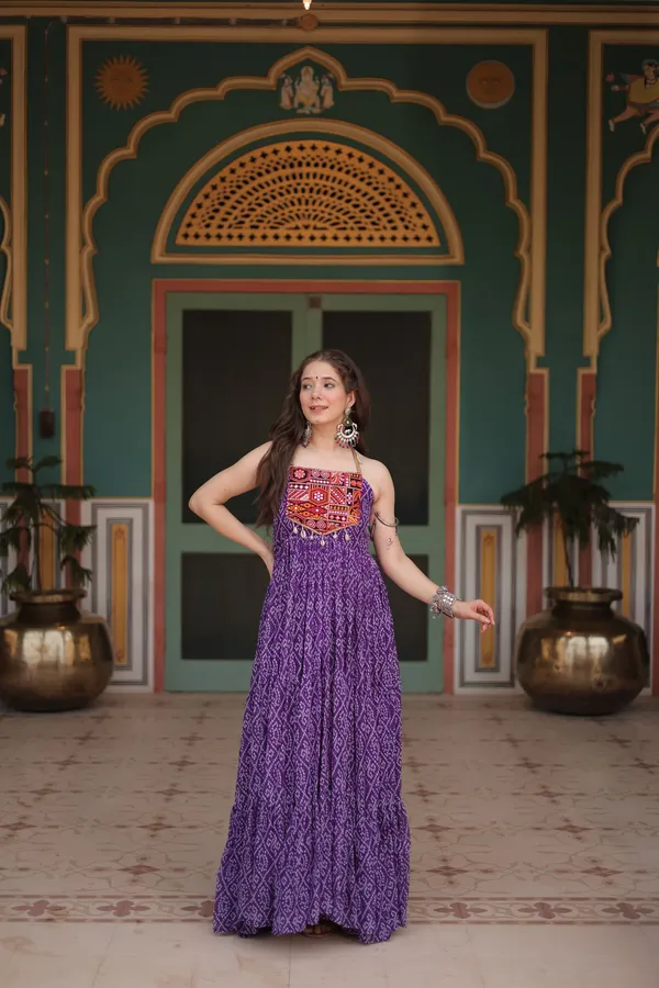 Multicolor_Premium_Bandhani_Fusion_Gown