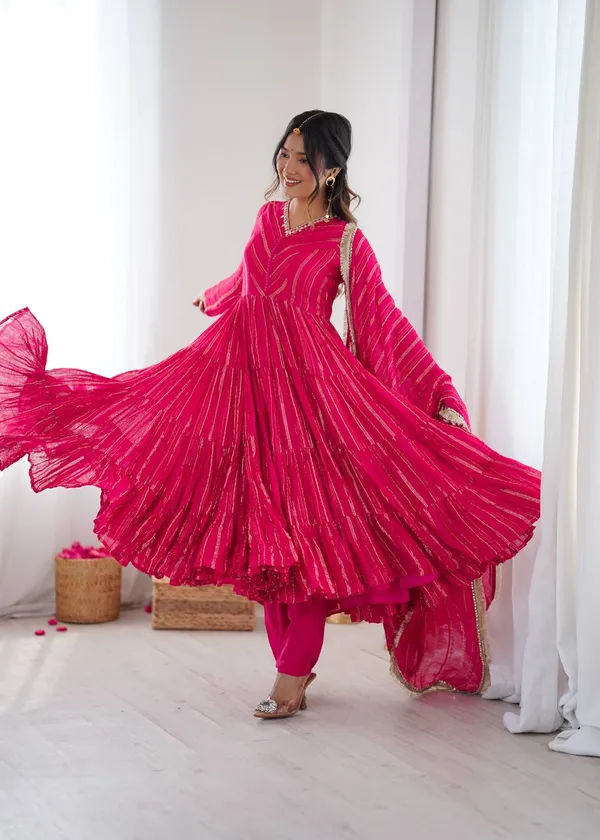 Premium_Mirror_Handwork_Ruffle_Gown_With_Dupatta