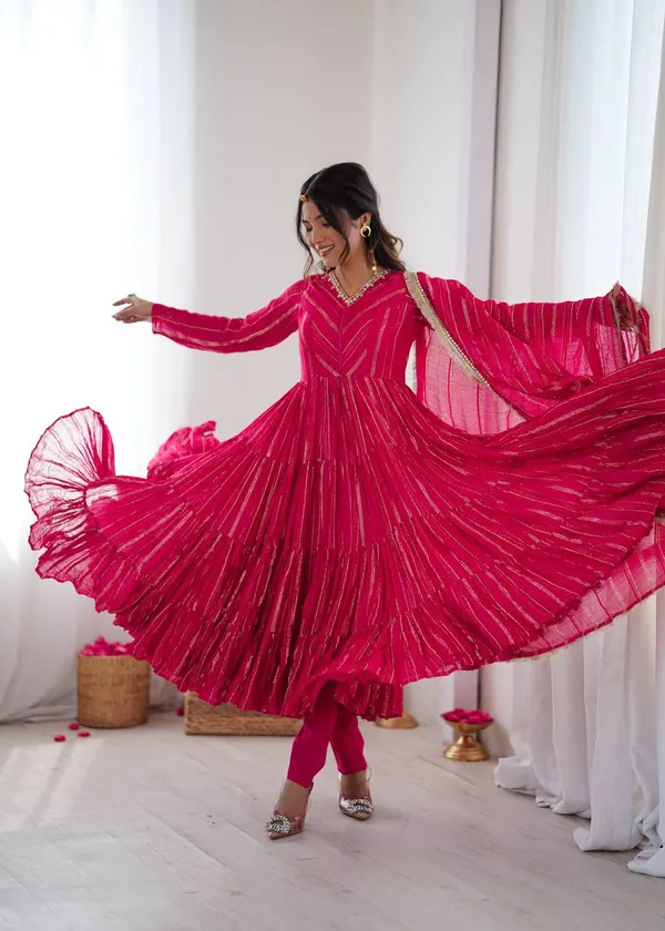 Premium_Mirror_Handwork_Ruffle_Gown_With_Dupatta