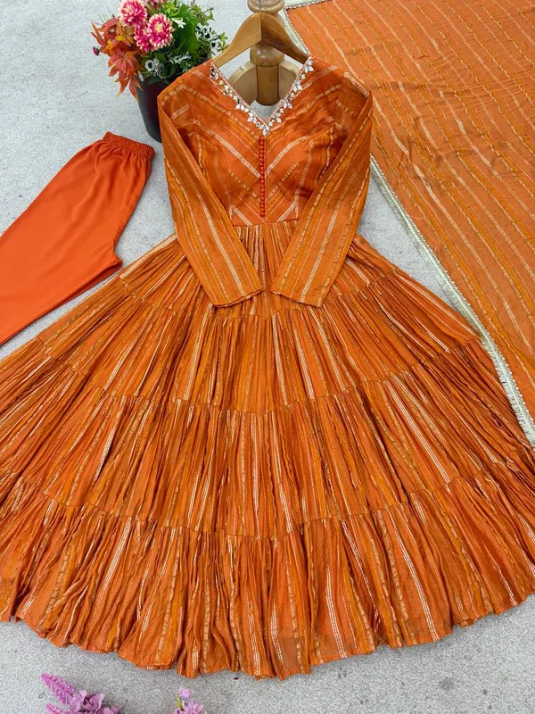 Premium_Mirror_Handwork_Ruffle_Gown_With_Dupatta