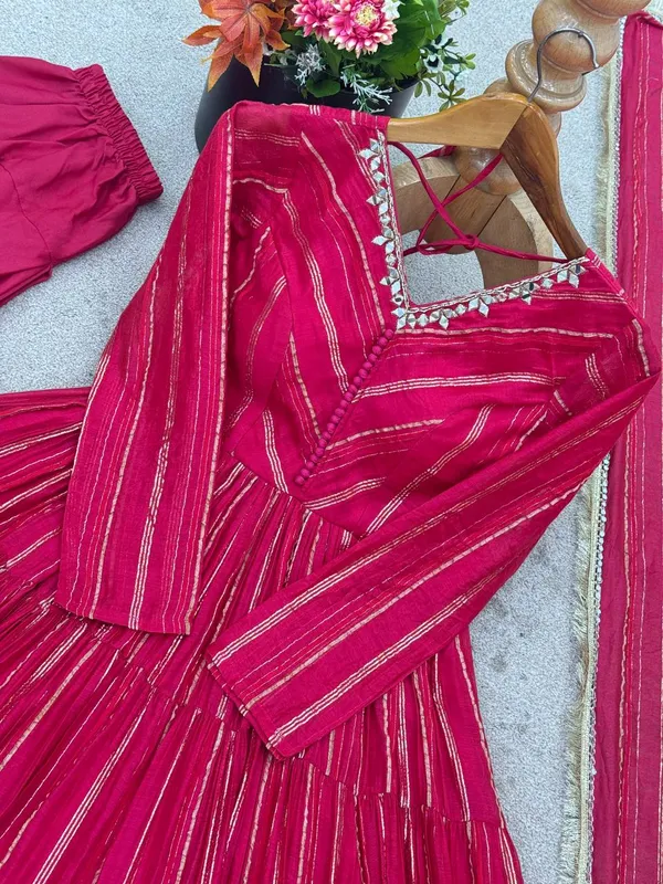 Premium_Mirror_Handwork_Ruffle_Gown_With_Dupatta