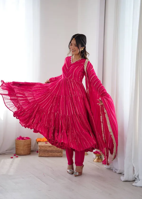 Premium_Mirror_Handwork_Ruffle_Gown_With_Dupatta
