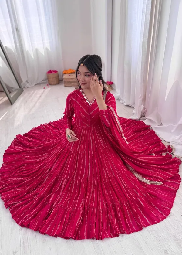 Premium_Mirror_Handwork_Ruffle_Gown_With_Dupatta