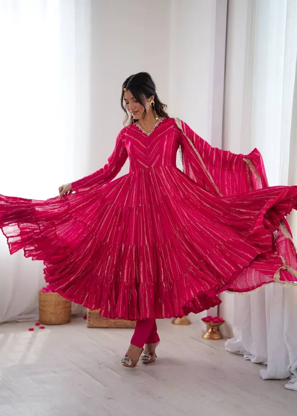 Premium_Mirror_Handwork_Ruffle_Gown_With_Dupatta