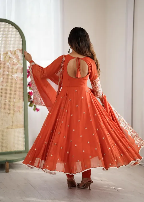 Orange_Faux_Premium_&_Elegant_Anarkali_Kurta_&_Pant_Set_With_Dupatta_For_Women