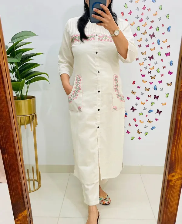 Pure_Cotton_Kurti_Pant_Set_with_Embroidery_Work