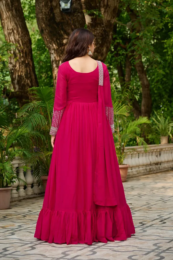 Royal_Star_Georgette_Beads_Sequins_Designer_Anarkali_Gown_With_Dupatta