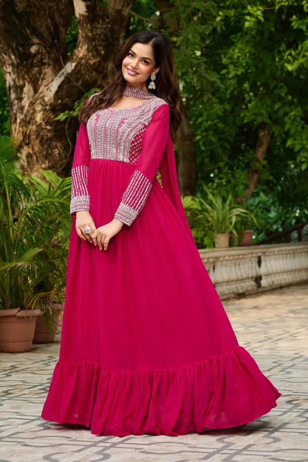 Royal_Star_Georgette_Beads_Sequins_Designer_Anarkali_Gown_With_Dupatta
