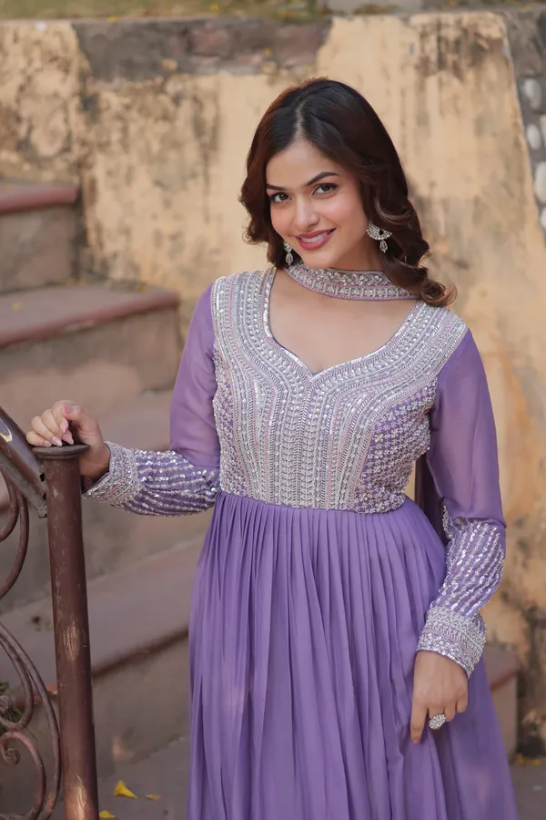 Royal_Star_Georgette_Beads_Sequins_Designer_Anarkali_Gown_With_Dupatta