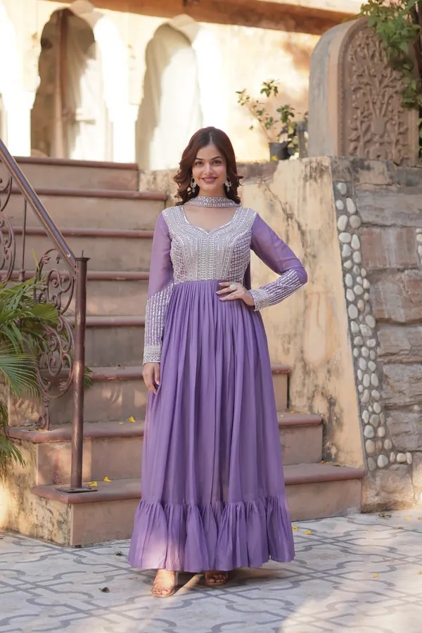 Royal_Star_Georgette_Beads_Sequins_Designer_Anarkali_Gown_With_Dupatta