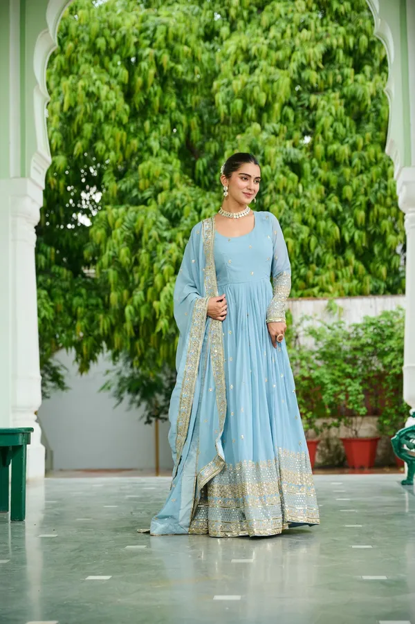 Premium_Faux_Georgette_Embroidered_Gown_With_Dupatta