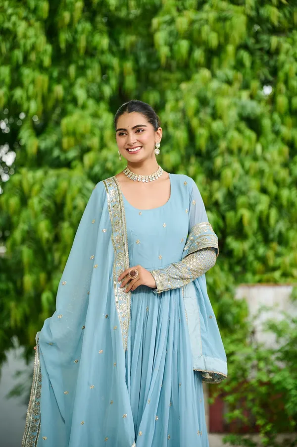Premium_Faux_Georgette_Embroidered_Gown_With_Dupatta