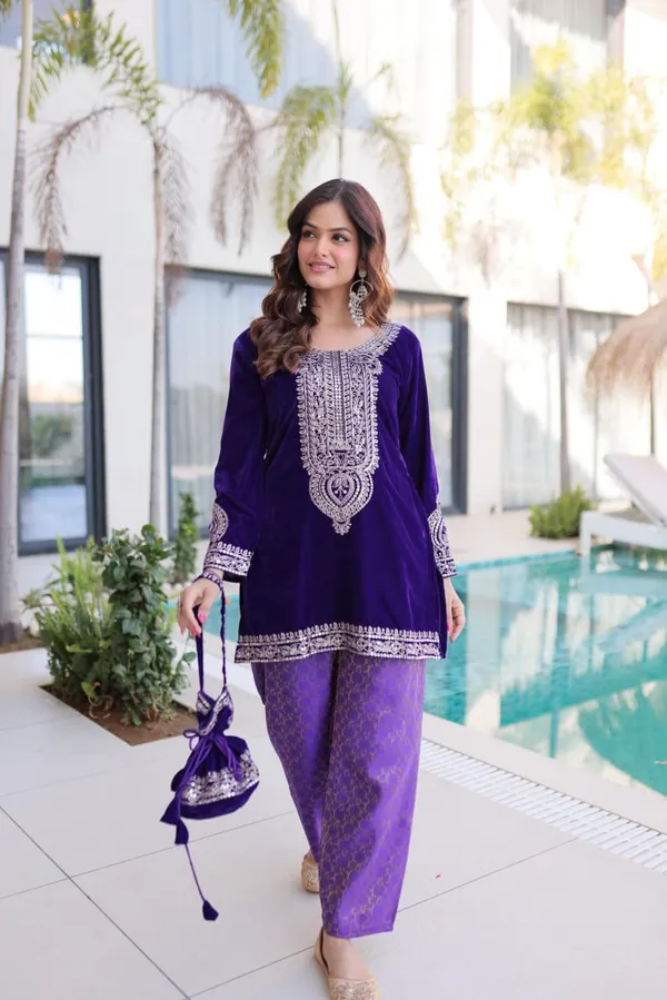 Royal_Velvet_Charm_–_Designer_Zari_Embroidered_Top-Pant_Set_with_Matching_Batwa