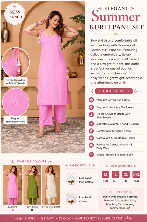 Summer_Special__Sleeveless_Cotton_Kurti_Pant_Set