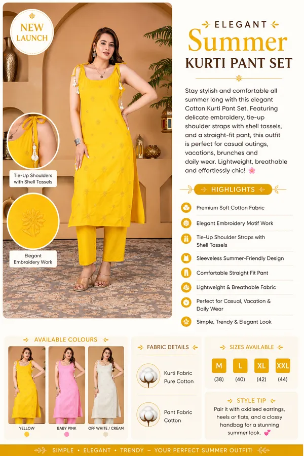 Summer_Special__Sleeveless_Cotton_Kurti_Pant_Set