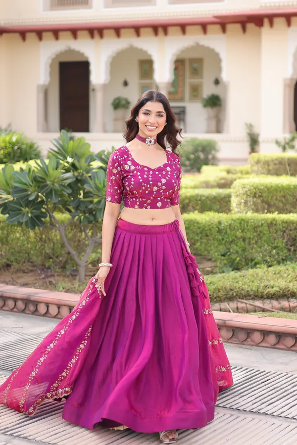 Luxe_Fendi_Silk_Designer_Lehenga_Choli_With_Heavy_Sequins_Embroidered_Dupatta