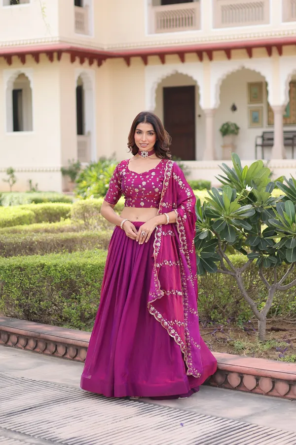 Luxe_Fendi_Silk_Designer_Lehenga_Choli_With_Heavy_Sequins_Embroidered_Dupatta