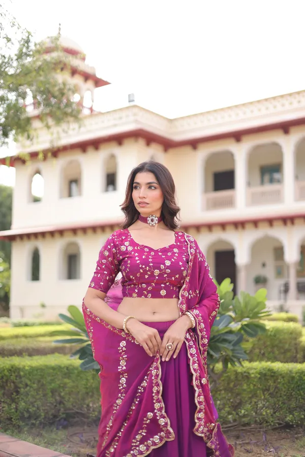 Luxe_Fendi_Silk_Designer_Lehenga_Choli_With_Heavy_Sequins_Embroidered_Dupatta