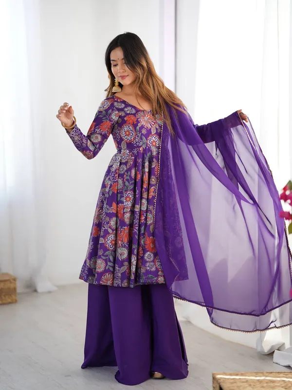 Purple_Pure_Romansilk_Premium_&_Elegant_Anarkali_Kurta_&_Palazzo_Set_With_Dupatta_For_Women