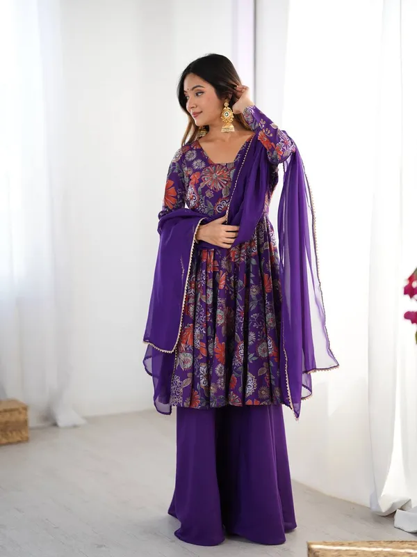 Purple_Pure_Romansilk_Premium_&_Elegant_Anarkali_Kurta_&_Palazzo_Set_With_Dupatta_For_Women