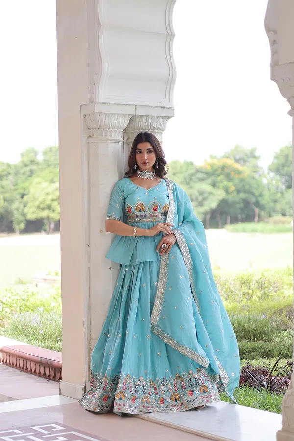 Premium_Gold_Crush_Designer_Sequins_Embroidered_Peplum_Lehenga_Choli_Set