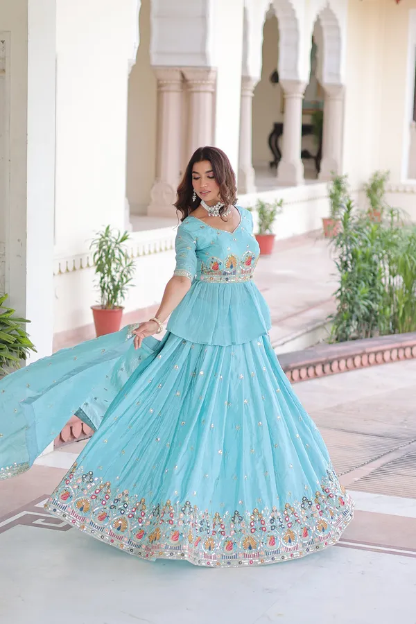 Premium_Gold_Crush_Designer_Sequins_Embroidered_Peplum_Lehenga_Choli_Set