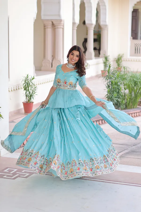 Premium_Gold_Crush_Designer_Sequins_Embroidered_Peplum_Lehenga_Choli_Set