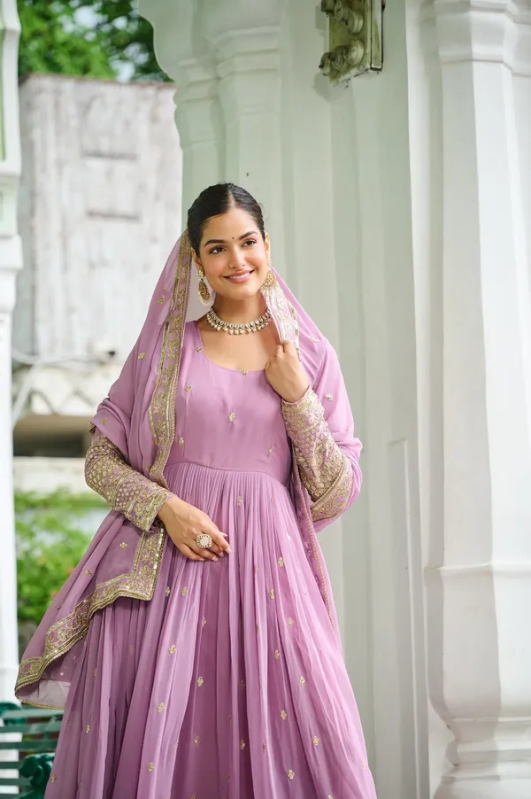 Premium_Faux_Georgette_Embroidered_Gown_With_Dupatta