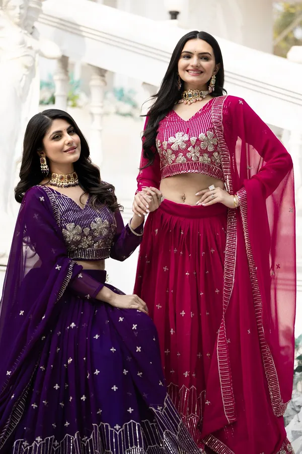 Premium_Festive_Sequins_Embroidered_Faux_Georgette_Lehenga_Choli_Set