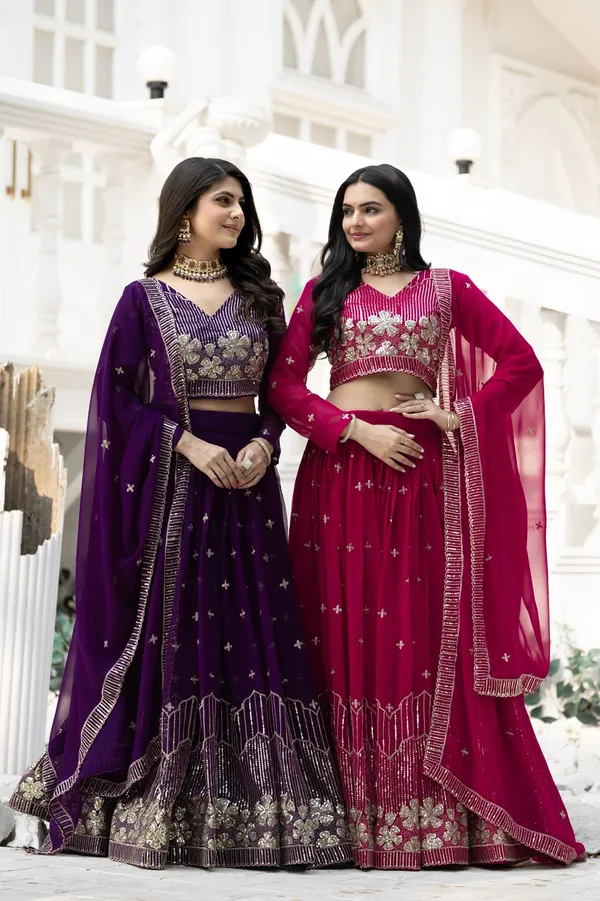 Premium_Festive_Sequins_Embroidered_Faux_Georgette_Lehenga_Choli_Set