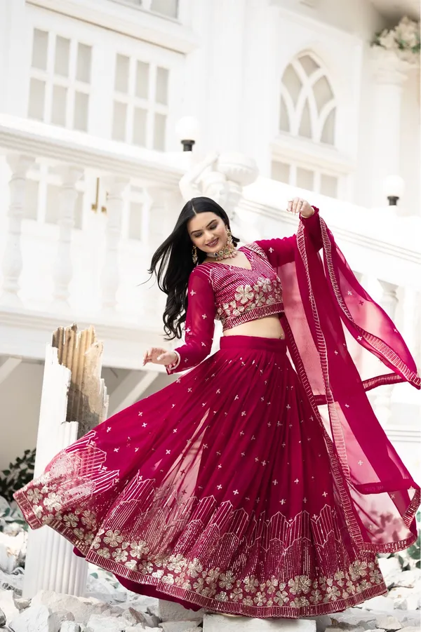 Premium_Festive_Sequins_Embroidered_Faux_Georgette_Lehenga_Choli_Set