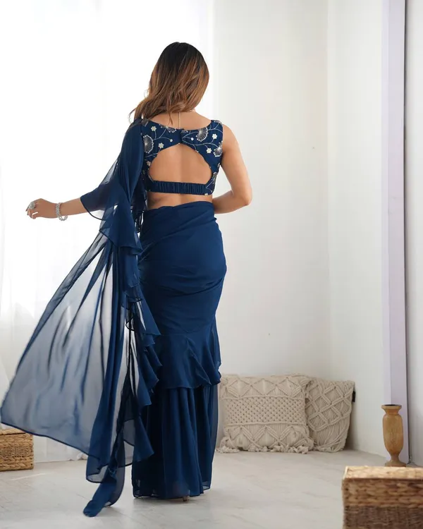 Navy_Blue_Cotton_Premium_&_Elegant_Crop_Top_&_Sharara_Set_With_Dupatta_For_Women
