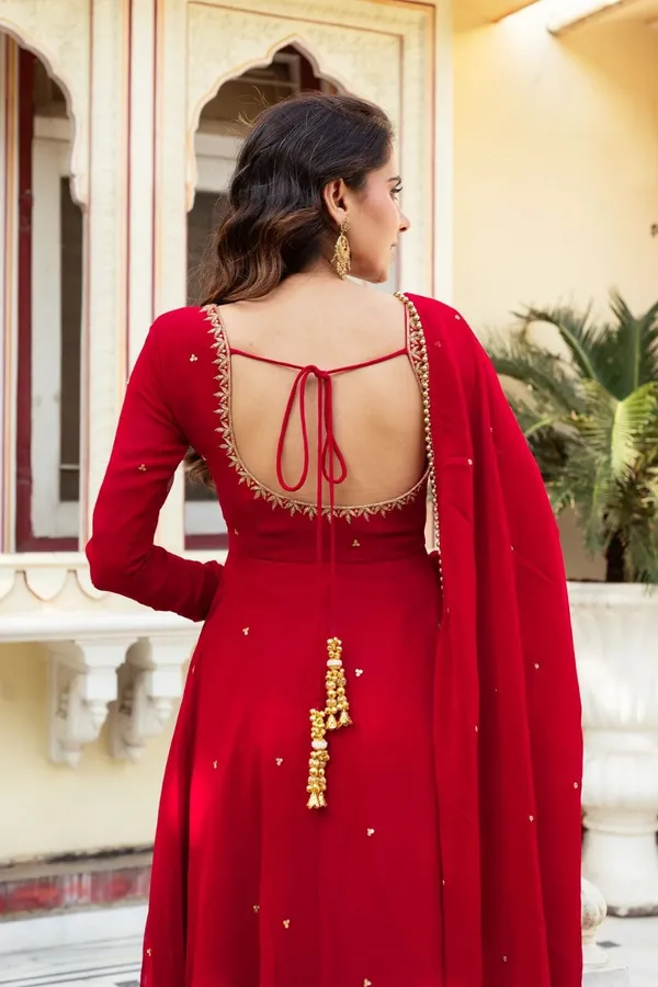 Premium_Red_Handwork_Georgette_Anarkali_Set