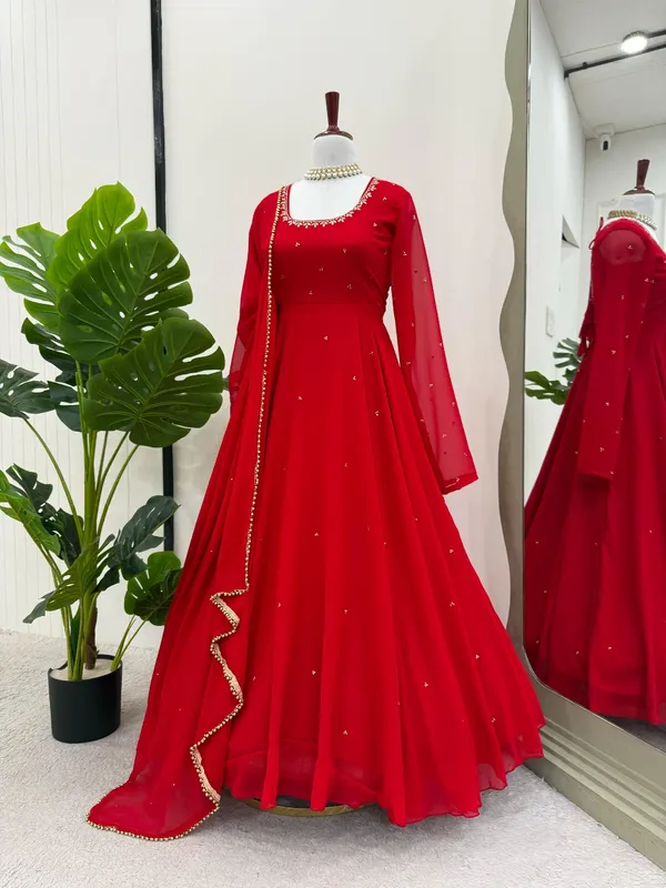 Premium_Red_Handwork_Georgette_Anarkali_Set