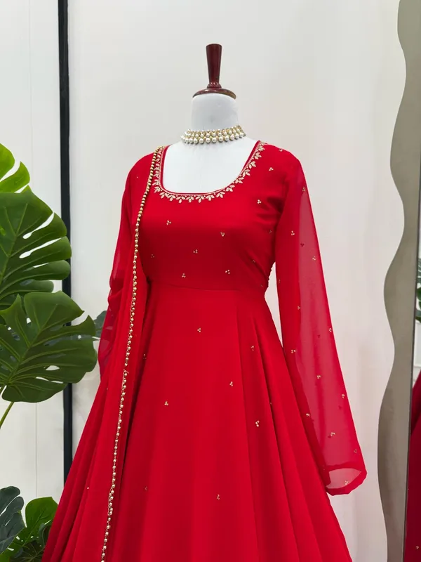 Premium_Red_Handwork_Georgette_Anarkali_Set
