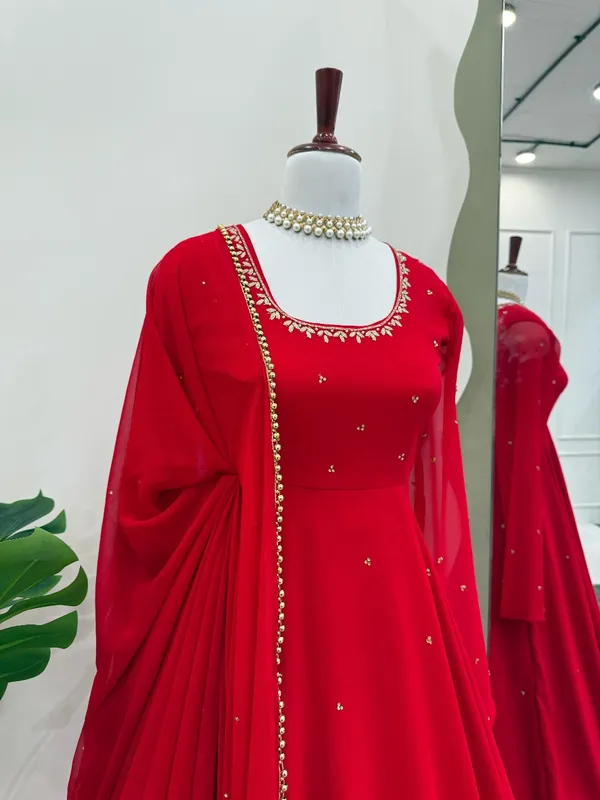 Premium_Red_Handwork_Georgette_Anarkali_Set