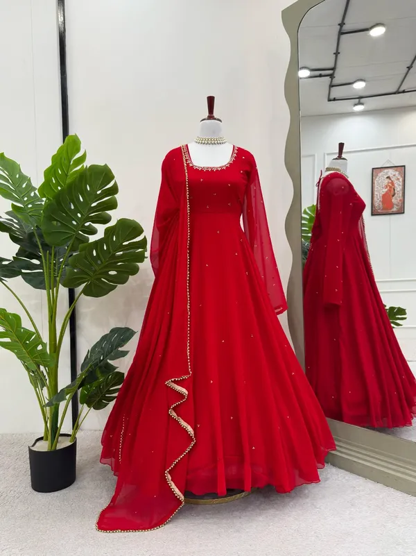 Premium_Red_Handwork_Georgette_Anarkali_Set